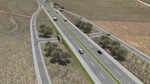 Imagem da simulação do projeto para duplicação da PR 323