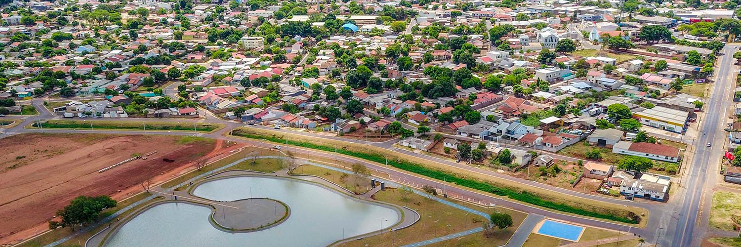 Imagem aérea do município de Guaíra, no Noroeste do Paraná, onde foram suspensas as demarcações de terras indígenas