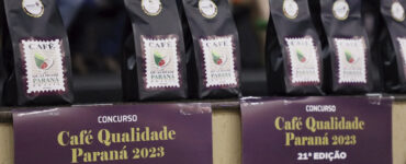 Pacotes de café do Concurso Café Qualidade, que terá festa de premiação em Curitiba, em 2024